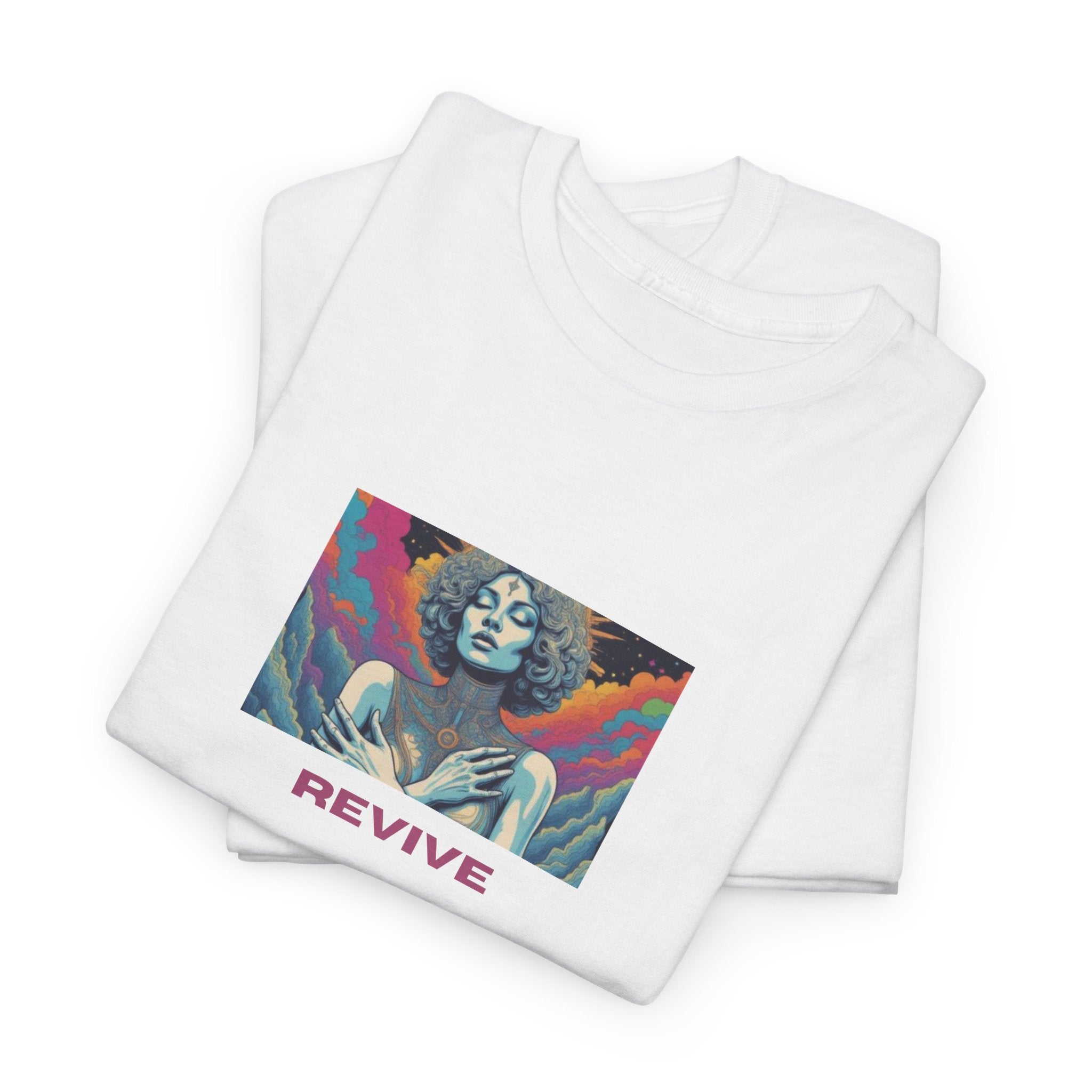 Revive Graphic Tee — Retro Colorwave Portrait