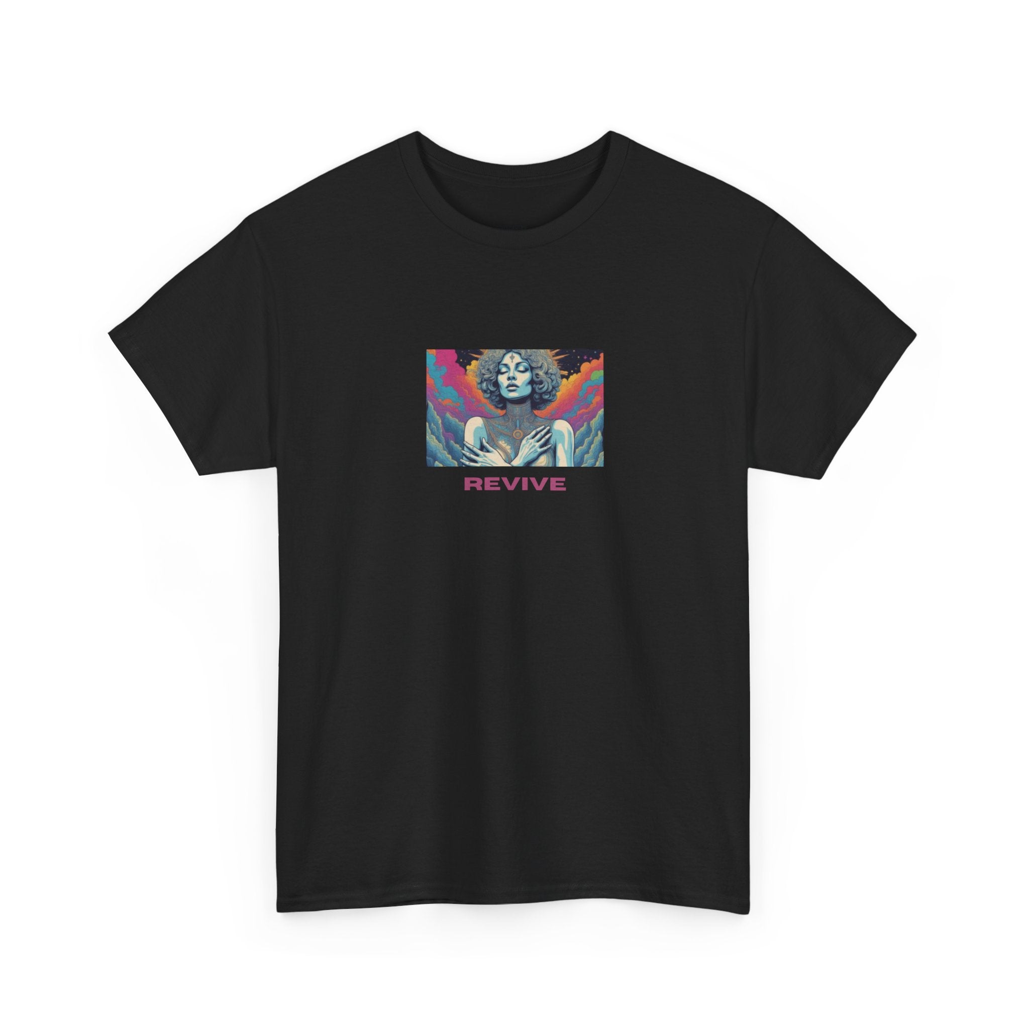 Revive Graphic Tee — Retro Colorwave Portrait