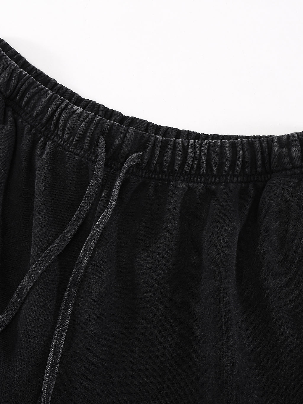 MYVZN Snow Washed Raw Hem Shorts