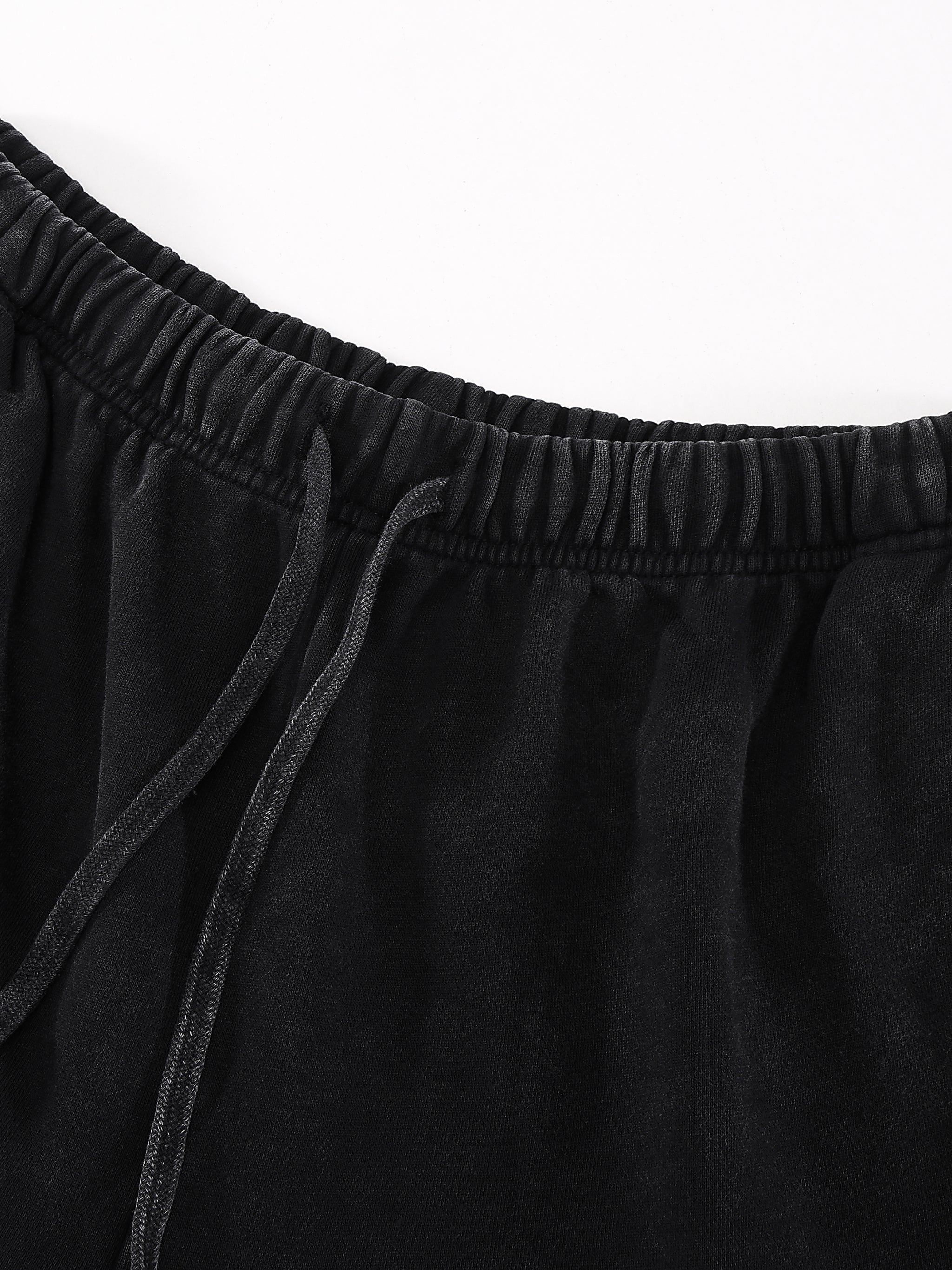 MYVZN Snow Washed Raw Hem Shorts