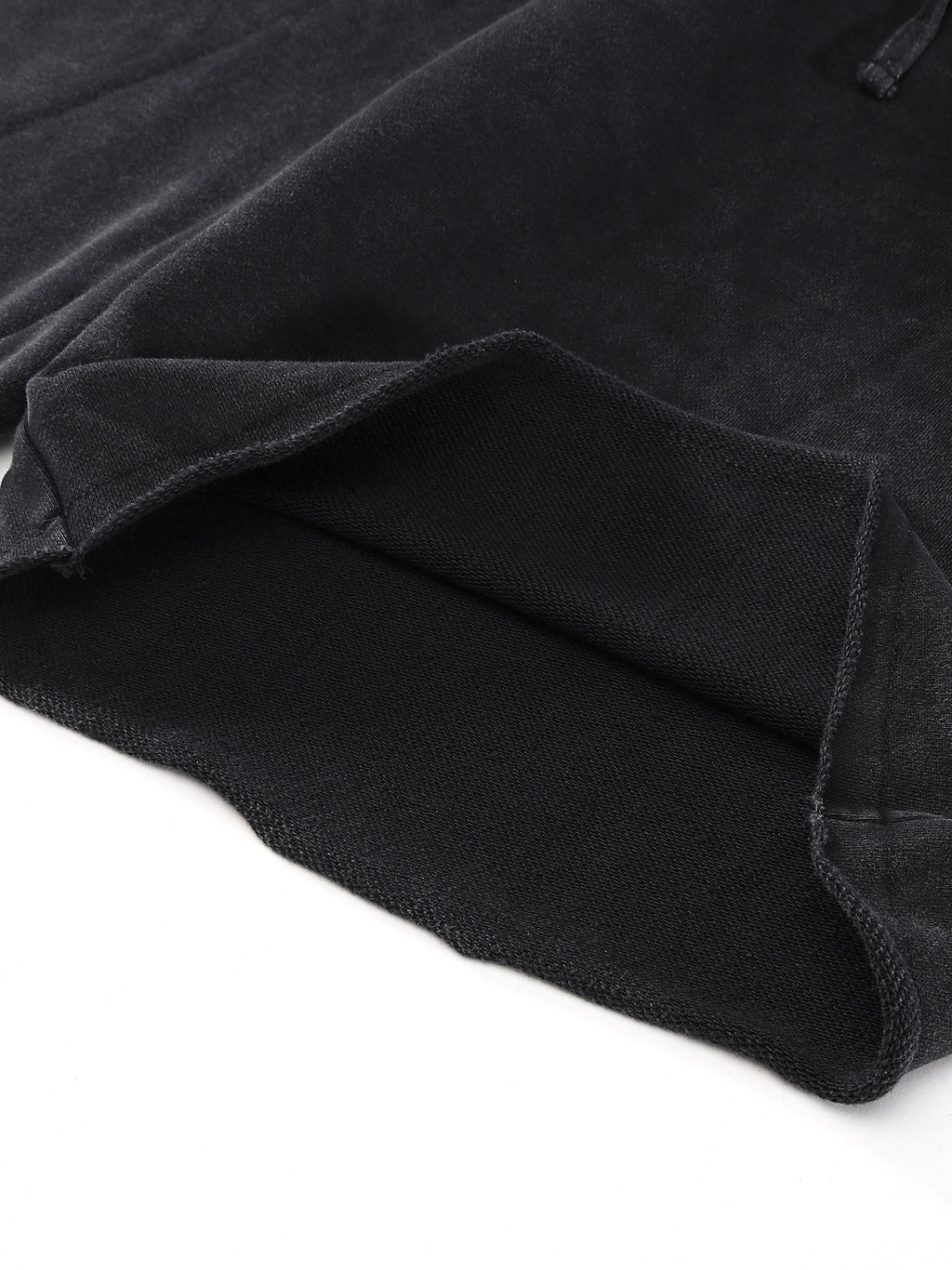 MYVZN Snow Washed Raw Hem Shorts