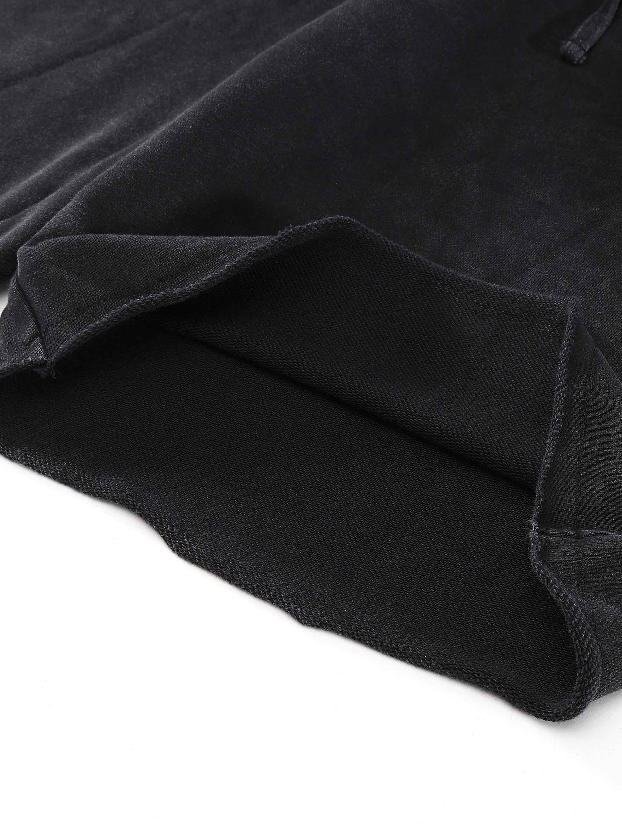 MYVZN Snow Washed Raw Hem Shorts