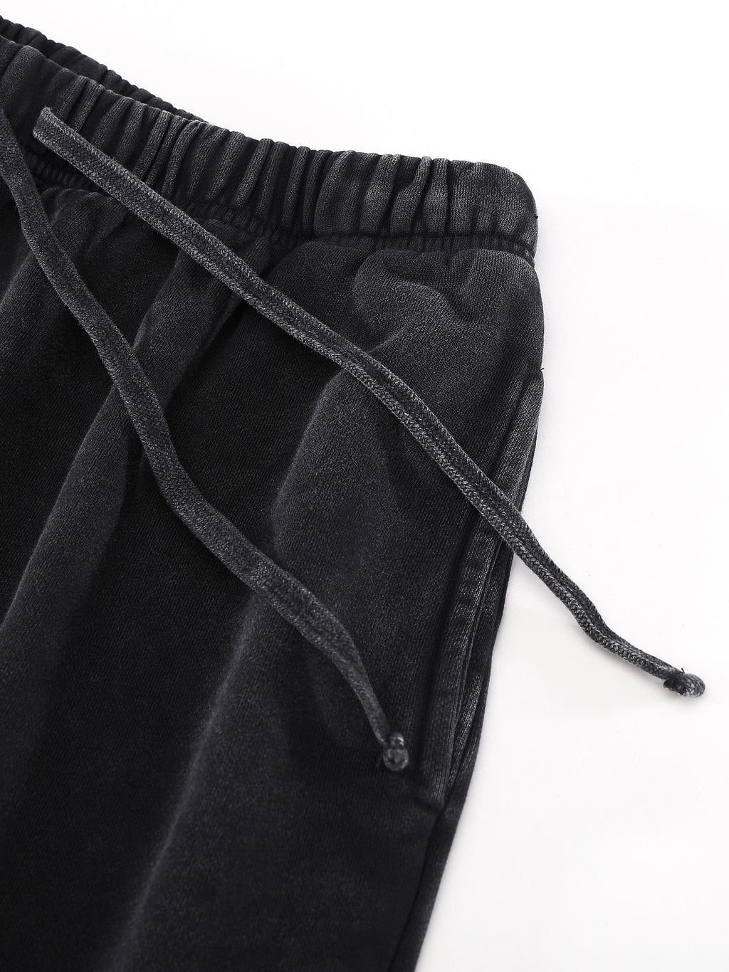 MYVZN Snow Washed Raw Hem Shorts