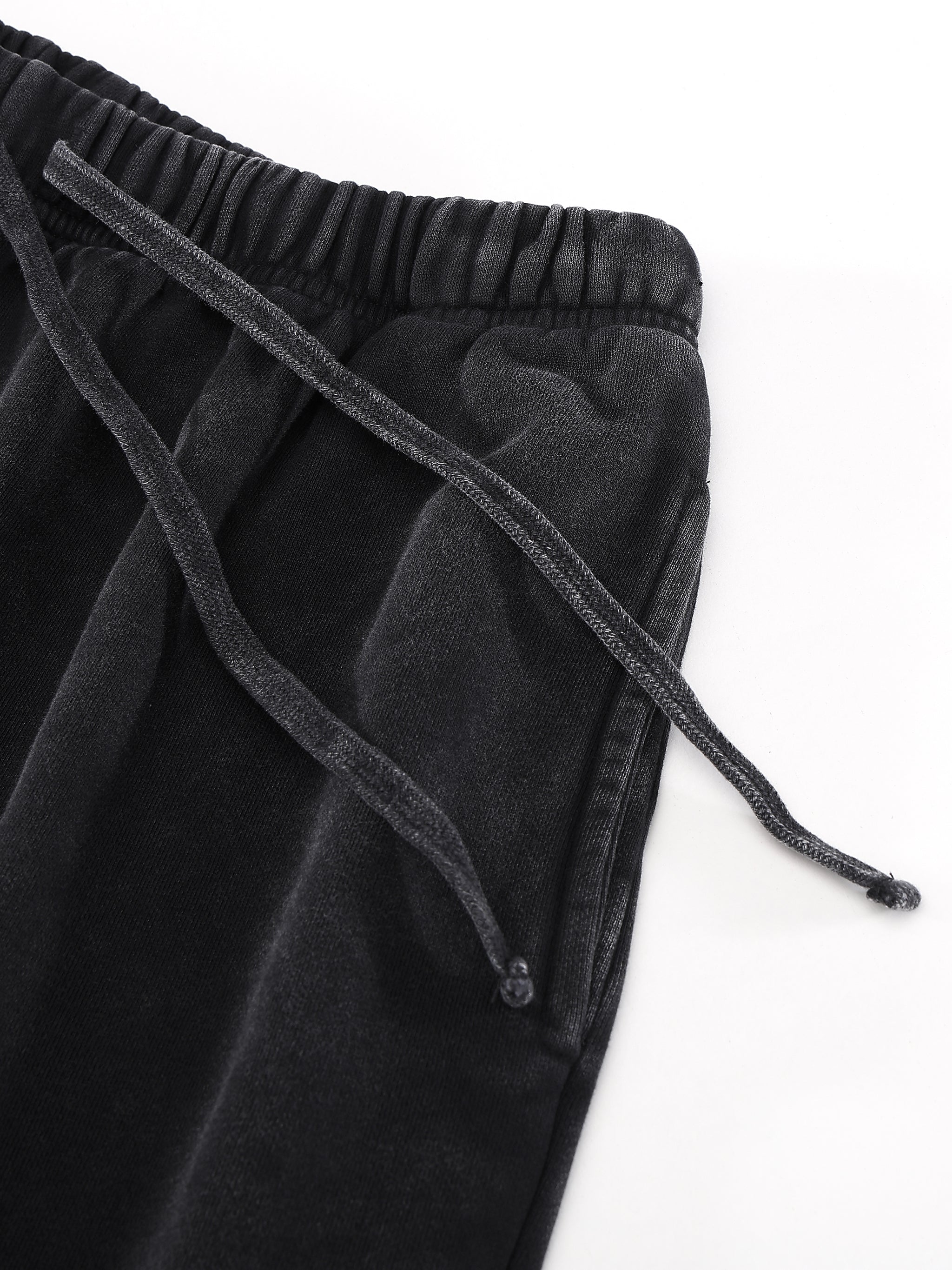 MYVZN Snow Washed Raw Hem Shorts